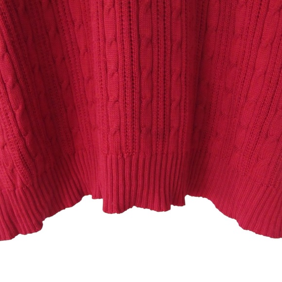 Joseph A Red Cable Knit Silk Sweater Medium - Picture 5 of 7